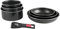 Sitram Bateria de 6 Piezas + Mango removible, Negro
