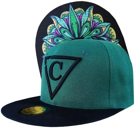 Capiche [99+ Designs] Chapeau Snapback Vert foncé, Green Flow, Flatcap pour Hommes, Fullcap Bonnet Vert, de Baseball Verte et Noire, Design Floral, Nature, Printemps