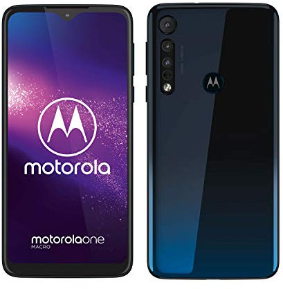 Motorola One Macro (6,2 Inch HD Plus Display, Macro Vision Camera, 64 GB/ 4 GB, Android 9.0, Dual SIM Smartphone), Space Blue