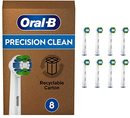 Oral-B Precision Clean Cabezales De Recambio Con Tecnología CleanMaximiser, Tamaño De Buzón, Pack De 8