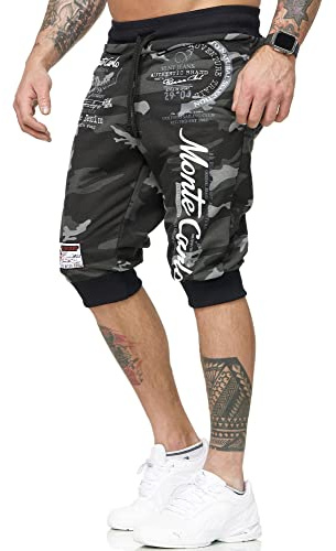 Violento Monte Carlo Short bermuda pour homme | Pantacourt | Short en coton léger avec poches | Short de jogging court pour hommes jusqu'à 3XXL | Pantalon 3/4 | Pantalon de sport longueur genou |