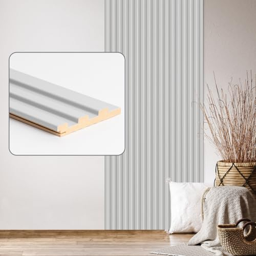 Wandpaneele & Deckenpaneele Desiwa 6er-Set in Hellgrau 10,7x125 cm Akustikpaneele Wandverkleidung MDF