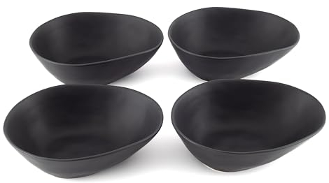 Hanseküche Set di 4 piatti per pasta spaghetti per 4 persone, set di stoviglie in gres porcellanato per pasta, ciotola, lavabili in lavastoviglie, per pasta fatta a mano, piatti per pasta, pasta,