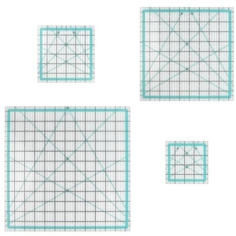 4pcs Square Quilting Ruler - Acrylic Sewing Ruler with Non Slip Print, Double Colour Grid Lines for Quilt, Patchwork, Measuring, Cutting