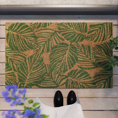 Wecon Home WECONhome Paillasson élégant en coco pour toute entrée (60 x 90 cm, vert), WH-51152-01