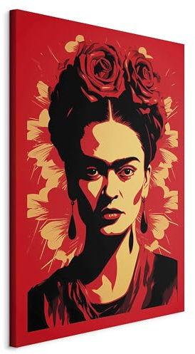 murando - Quadro Acustico Frida Kahlo 60x90 cm 1 Pezzo schiuma acustica Quadri Moderni - Stampa su Tela Pannelli Fonoassorbenti Decorativi Decorazione da Parete Ufficio Fiori h-H-10047-b-a
