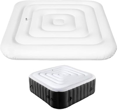 Uppblåsbart bubbelpoolskydd – 130 cm fyrkantigt bubbelpoolskydd