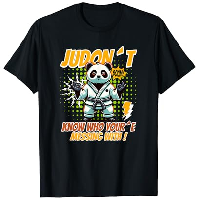Panda in Judo Suit - Humorous Cartoon Design T-Shirt