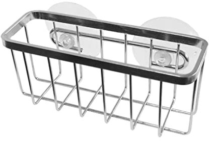 Veesper Under Sink Storage, Stainless Steel Sink Caddy Organizer Rack, Sink Tidy Under Sink Organiser with Suction Cups Kitchen Sink Accessories for Kitchen