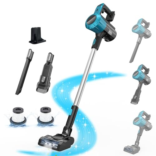 Akku Staubsauger für Makita Akku 18V, 45000Pa 550W Staubsauger Kabellos mit HEPA-Filter×2 für Tierhaare, Holzböden, Fliesen, Teppiche und Autoinnenräume (Ohne Batterie)