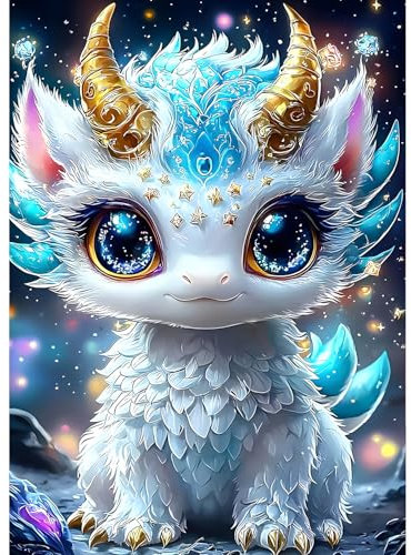 QQYRHN 5D Drache Diamond Painting Kit für Erwachsene Anfänger Zeichentrickfilm Diamant-Kunst-Kits Vollständiges DIY Fantasie Diamantstickerei-Set Perfekt zur Entspannung und Dekoration 30x40 cm