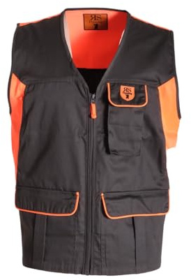 fratelliditalia.org Gilet smanicato misto cotone caccia arancio cinghiale uomo carniere dietro con zip Colore Arancio Taglia XL