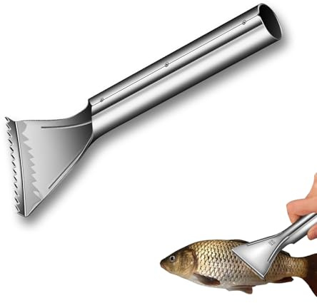 KGCGJVB Fish Scale Remover Stainless Steel Tool Sharp Fish Scaler and Skinner Scraper Fast Cleaning Fish Descaler Tool for Kitchen Table Use No Mess Seafood Skin Cleaner Scaling Tool