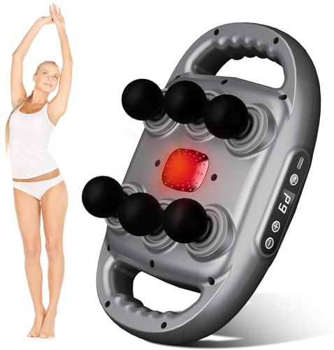 AURIVEE Pistola Massaggiante 6 Teste, 9 Livelli & 9 Modalità per Tessuti Profondi, Elettrico Massaggiatore per Schiena, Gambe, Braccia - Antidolore Muscolare, Regalo per Uomo/Donna