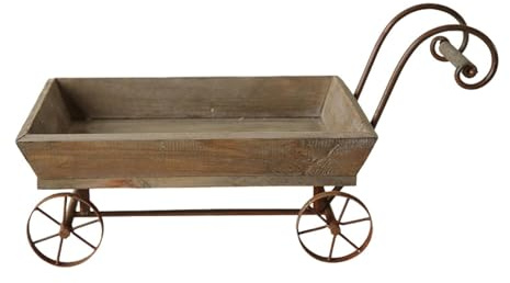 TAIZhiChen Support pour Plantes, Chariot en Bois Rustique, jardinière, Chariot à Fleurs, jardinière pour Jardin