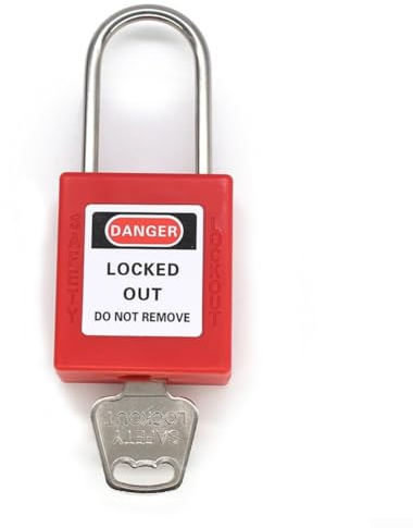Zoegneer Lucchetto di blocco di sicurezza Tagout in acciaio inossidabile con corpo in nylon rinforzato non conduttivo con chiavi in ottone Funzione di conservazione chiave con chiave per differire