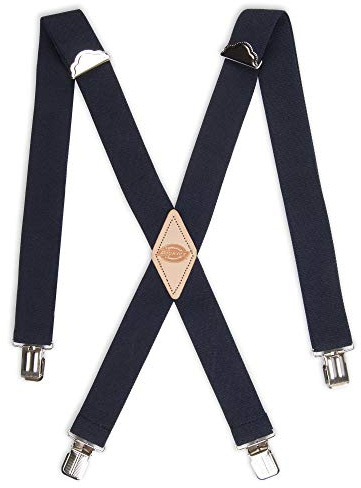 Dickies Men's 1-1/4 Solid Straight Clip Suspender, Navy, One Size, 21DI5100-Navy-One Size