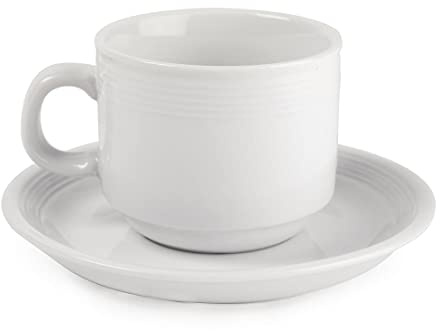 Olympia Linear Stacking Tea Cups 200Ml 7Oz Coffee Espresso Milk Jugs 12pc