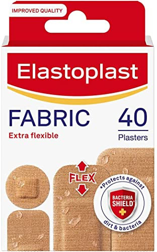 Elastoplast Fabric Extra Flexible Plaster, Pack of 40, Cranberry