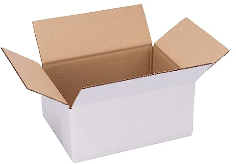 verpacking wellpapplådor 200 x 150 x 90 mm KK 10 vita [storlek och antal valbara] enkelwell små lådor 100 stycken