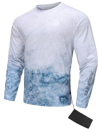 REYSHIONWA Maglia da uomo a maniche lunghe per mountain bike, da cross, mountain bike, Nuvoloso astratto, XL