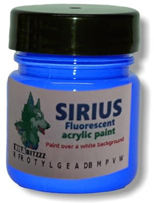 ZUPERPAINT Sirius Peinture acrylique fluorescente de qualité supérieure – 14 couleurs au choix (AquaBlue, 60 ml)