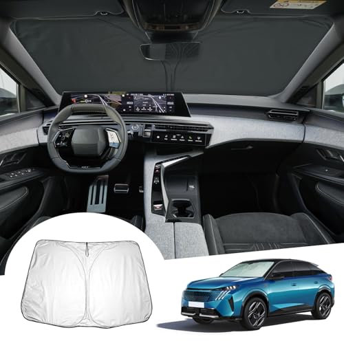 GAFAT Nuevo Peugeot E-3008 GT Allure 2024 2025 Parasol para Parabrisas Interior, Peugeot E3008 2024 Protección Solar, Enfriamiento, Protección UV, Peugeot E-3008 Accesorios 2025