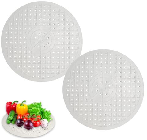 EXIN DEHCEN 2 Stück Spülmatte Abtropfmatte, Silikon Gummi Zusammenklappbar Rund, Spülbeckenschutz, rutschfeste Matte (30.7 x 30.7 cm)