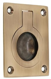 Infinity Decor Tirador cuadrado de latón antiguo de 60 mm x 50 mm, anillo de elevación para puerta de armario empotrado, escotilla de barco, armario, cajón