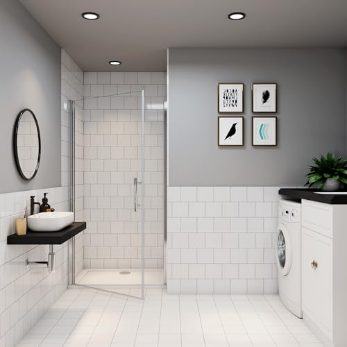 Porte de douche 80cm porte de douche pivotante en niche Hauteur 180cm 6mm verre trempé et anticalcaire