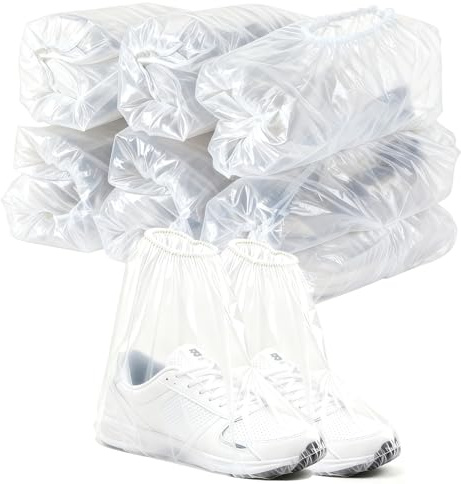 Gerhannery Surchaussures Jetables, 20 Pieces/ 10 Paire Couvre-Chaussures Jetables, Couvre Chaussure Impermeable Avec Élastique Ajustable, Taille Unique