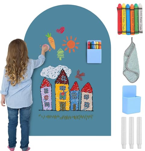 LUPATDY Pizarra Magnética para Niños, Pared Adhesiva Infantil 80x100cm con Tiza, Borrable Pizarra Magnetica, para Decoración para Habitaciones Infantiles, Colegio,Oficina (Azul Celadón)
