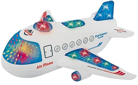 Generico Aereo Giocattolo con Luci Suoni e Movimento Mistero Bump & Go Aereoplano Jumbo Jet Giocattolo con Movimento con luci e Suoni Aereo Grande Luminoso Aerei Luminosi