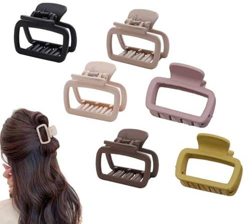 Pinzas para el cabello para mujer, 12 unidades, 4 x 5 cm, elegantes pinzas cuadradas, pequeñas pinzas mate para el cabello fino, dientes de doble fila, pinzas antideslizantes para el cabello