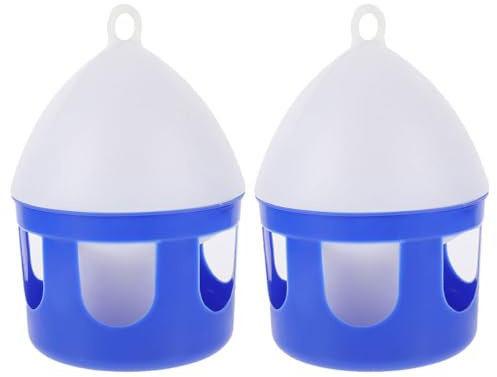 Luxshiny Bebedero para Palomas de 2l Diseño Compacto y Fácil de Limpiar, Comedero de PVC para Aves y Palomas, Paquete de 2 Piezas Adecuado para Alimentación y Cuidado