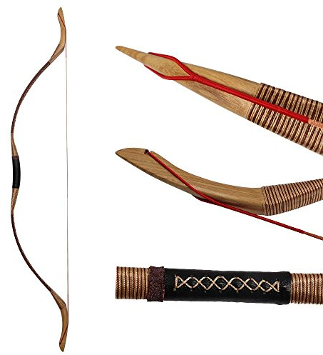 IRQ Mongolian Recurve Bogen Traditionelle handgefertigte Langbogen 35-55lbs Bogenschießen Holz Bogen Jagd Pferdebogen Fit für Erwachsene Bogenschießen Bögen