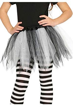 Guirca - Tutu Ballerina Fee mit Glitzer für Mädchen, Farbe Weiß/Schwarz, 17204