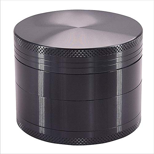 Moulin à Herbes Grinder, Broyeur de Pollen D'herbes en Alliage Zinc, pour épices, Herbes, Café, Ensemble avec Grattoir Pollen, gris