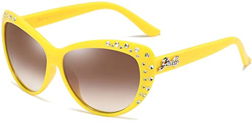 Giselle Cute Kids Retro Cat Eye Rhinestone Sunglasses for Teen Girls - Trendy Sun Glasses for Children Age 6-14