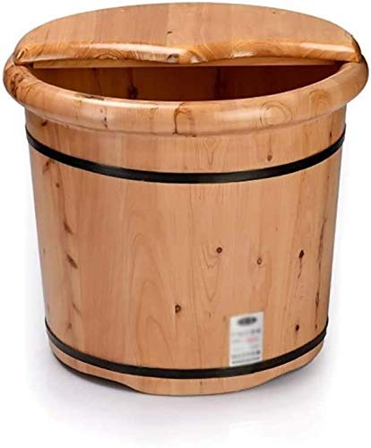 Foot Tub Wooden Foot Basin Household Gift Footbath,Wooden Foot Bath Barrel Wooden Household Durable Foot Washing Bucket Foot Tub Solid Wood Foot Bath (Size : 35cm Hight) Household Items Decoration foo