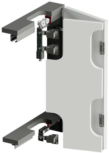 DecorAndDecor Sliding Bi Folding Bifold Wardrobe Door Gear Kit 40kg Per Door (1.2m Folding Door System for 2 Doors)