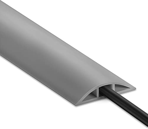 LZEOY1.2 m Lange Kabelabdeckung, Grauer Boden, Verlängerungskabel-Abdeckung, Netzkabel-Schutzboden, Kabelmanagement, weiche PVC-Drahtabdeckungen