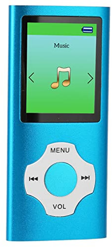 Lettore MP3, Schermo da 1,8 Pollici 64 GB Espandibile 8 Ore di Riproduzione Lettore Musicale Portatile Supporto Radio FM Registrazione Libro Elettronico (Cielo blu)