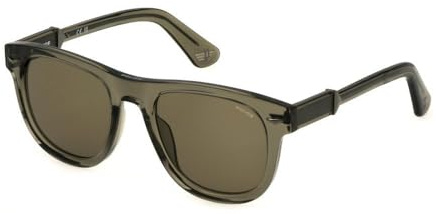 Police Sunglasses SPLL87 Shiny TRANSP.Green 52/21/145 Uomo Occhiali, Transp.verde brillante, 52/21/145