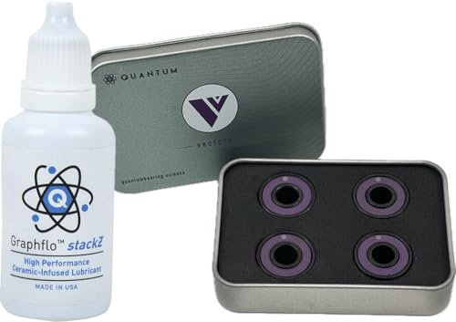 Quantum Vector Series Bearings Pack of 8 w/Stackz Graphflo Cream - Made in The USA