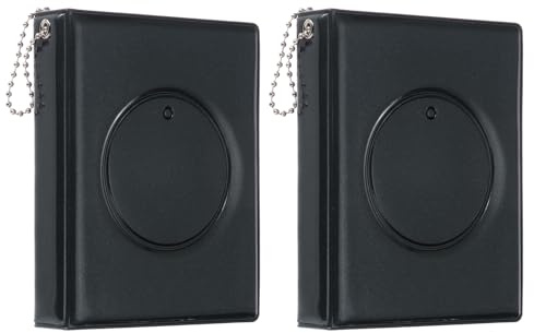 PATIKIL 7,6 cm mini fotokort pärm album med 32 fickor liten bildhållare bok för samling 2-pack, svart