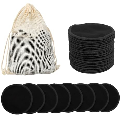 20 Stück Waschbare Abschminkpads aus Bambus, Wiederverwendbare Wattepads, Perfekte Gesichtsreinigungspads für Baby Erwachsenenhaut, Baumwollpads für Make-up-Entfernung und Toneranwendung