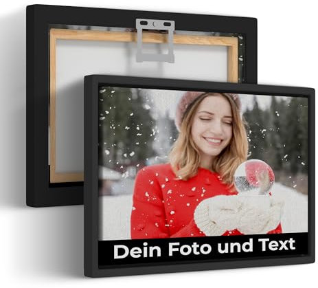 Cimpress Tela personalizzata, foto su tela con cornice, Personalizza con la tua immagine o testo, ideale per Babbo Natale segreto e Natale per amici e familiari, 20 ×30cm