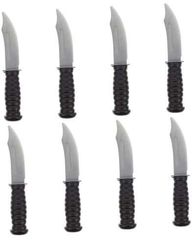 KICHOUSE Couteau Jouet en Plastique Réaliste pour Garçon et Filles Set de 8 Accessoires de Fête Jouets de Cosplay Halloween pour Anniversaire et Spectacles Décoration Amusante