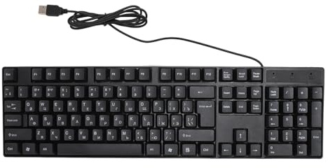 Qudinip Minoritetstangentbord med 104 tangenter, trådbundet tangentbord, USB-ergonomiskt speltangentbord med 1. Kabel för stationär bärbar dator (ryska)